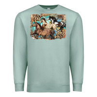 Seafoam 3 western horses running free Premium Sweatshirt - LillyAllenDesigns
