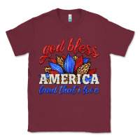 Burgundy god bless america land that i love Classic Tee - HRA Design Shop