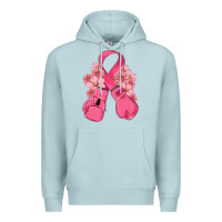 Blue Mist breast cancer with boxing gloves Premium Hoodie - MaliasSmallBusiness