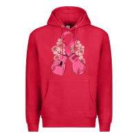Breast Cancer With Boxing Gloves Premium Hoodie | Teevron