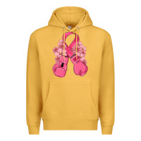 Mustard breast cancer with boxing gloves Premium Hoodie - MaliasSmallBusiness