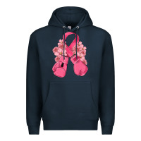 Navy breast cancer with boxing gloves Premium Hoodie - MaliasSmallBusiness