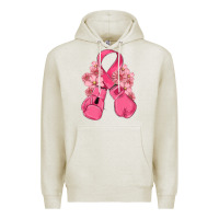 Oatmeal Heather breast cancer with boxing gloves Premium Hoodie - MaliasSmallBusiness