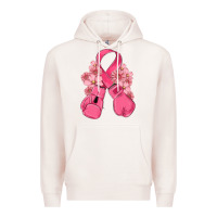 Pale Pink breast cancer with boxing gloves Premium Hoodie - MaliasSmallBusiness