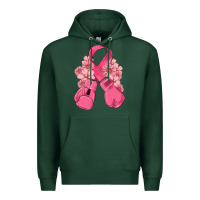 Sports Green breast cancer with boxing gloves Premium Hoodie - MaliasSmallBusiness