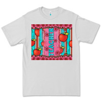 Dove Grey teacher with  flower glitter and serape leopard Premium Tee - Artiststas