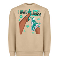 Mushroom Teal I Have Two Moods Afro Girl Sneakers Heavyweight Sweatshirt - texasbilliewilder