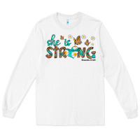 White she is strong Long Sleeve Tee - HRA Design Shop