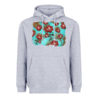 Red Roses With Leopard Background Heavyweight Hoodie | Teevron