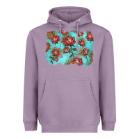 Lavender red roses with leopard background Heavyweight Hoodie - LillyAllenDesigns