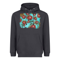 Smoke red roses with leopard background Heavyweight Hoodie - LillyAllenDesigns