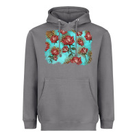 Storm red roses with leopard background Heavyweight Hoodie - LillyAllenDesigns