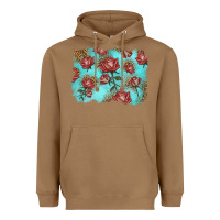 Toasted Coconut red roses with leopard background Heavyweight Hoodie - LillyAllenDesigns