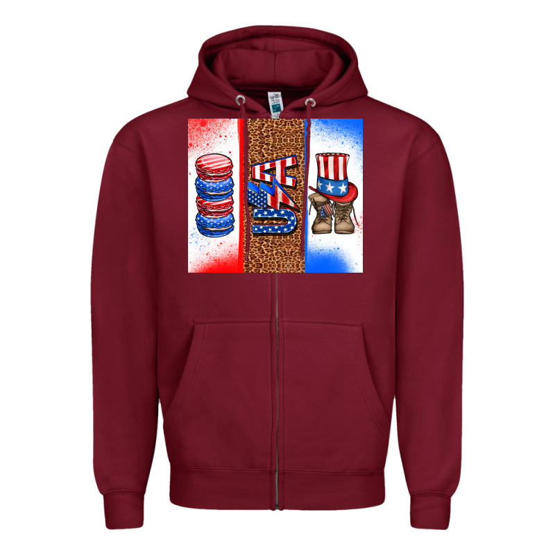 Usa Macaroon And Boots Zipper Hoodie by AdoDesignShop | Teevron