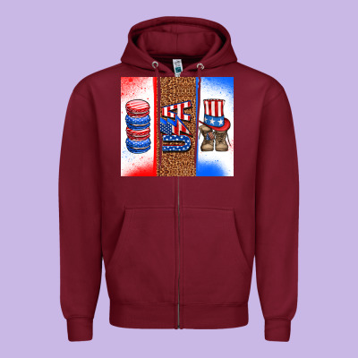Usa Macaroon And Boots Zipper Hoodie Designed By Adodesignshop