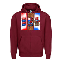 Burgundy usa macaroon and boots Zipper Hoodie - AdoDesignShop
