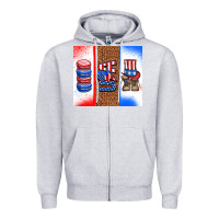 Heather Grey usa macaroon and boots Zipper Hoodie - AdoDesignShop