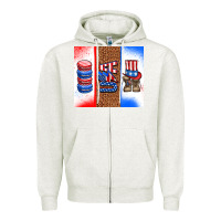 Oatmeal Heather usa macaroon and boots Zipper Hoodie - AdoDesignShop