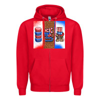 Red usa macaroon and boots Zipper Hoodie - AdoDesignShop