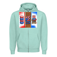 Seafoam usa macaroon and boots Zipper Hoodie - AdoDesignShop