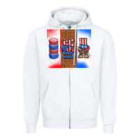White usa macaroon and boots Zipper Hoodie - AdoDesignShop