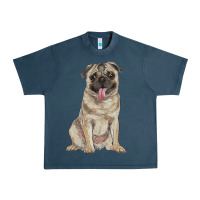 Midnight Navy pug Urban Heavy Tee - RanaPortraitStore