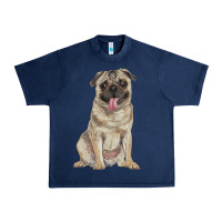 Navy pug Urban Heavy Tee - RanaPortraitStore