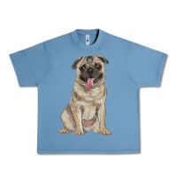 Pebble Blue pug Urban Heavy Tee - RanaPortraitStore