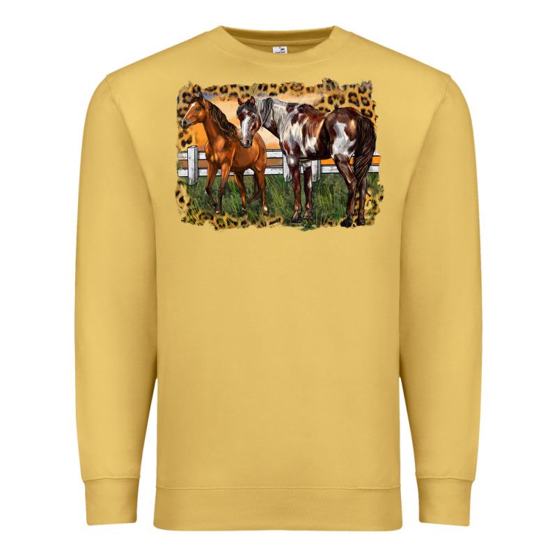 2 Horses At The Ranch Premium Sweatshirt by LillyAllenDesigns | Teevron
