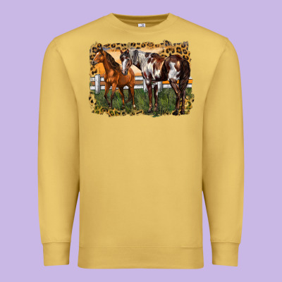 2 Horses At The Ranch Premium Sweatshirt Designed By Lillyallendesigns