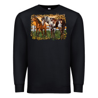 Black 2 horses at the ranch Premium Sweatshirt - LillyAllenDesigns