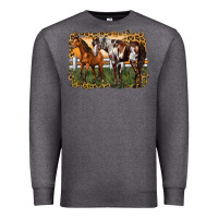 Charcoal Heather 2 horses at the ranch Premium Sweatshirt - LillyAllenDesigns