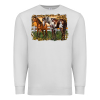 Dove Grey 2 horses at the ranch Premium Sweatshirt - LillyAllenDesigns