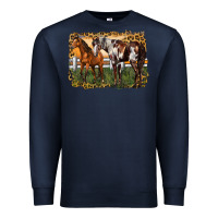 Navy 2 horses at the ranch Premium Sweatshirt - LillyAllenDesigns
