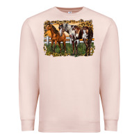 Pale Pink 2 horses at the ranch Premium Sweatshirt - LillyAllenDesigns