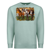 Seafoam 2 horses at the ranch Premium Sweatshirt - LillyAllenDesigns