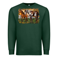 Sports Green 2 horses at the ranch Premium Sweatshirt - LillyAllenDesigns
