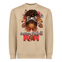 Mushroom american football mom red and silver afro messy bu Heavyweight Sweatshirt - texasbilliewilder