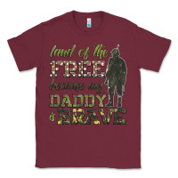 Burgundy land of the free because my daddy is brave Classic Tee - HRA Design Shop