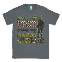 Charcoal Heather land of the free because my daddy is brave Classic Tee - HRA Design Shop