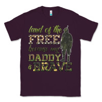 Plum land of the free because my daddy is brave Classic Tee - HRA Design Shop