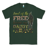 Sports Green land of the free because my daddy is brave Classic Tee - HRA Design Shop