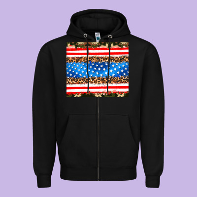 Usa Camouflage American Flag Zipper Hoodie Designed By Adodesignshop