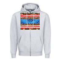 Heather Grey usa camouflage american flag Zipper Hoodie - AdoDesignShop