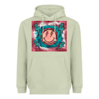 Matcha western lightning bolt smiling face turquoise Heavyweight Hoodie - BarkalooDesign