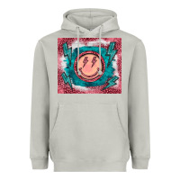 Moon Dust western lightning bolt smiling face turquoise Heavyweight Hoodie - BarkalooDesign