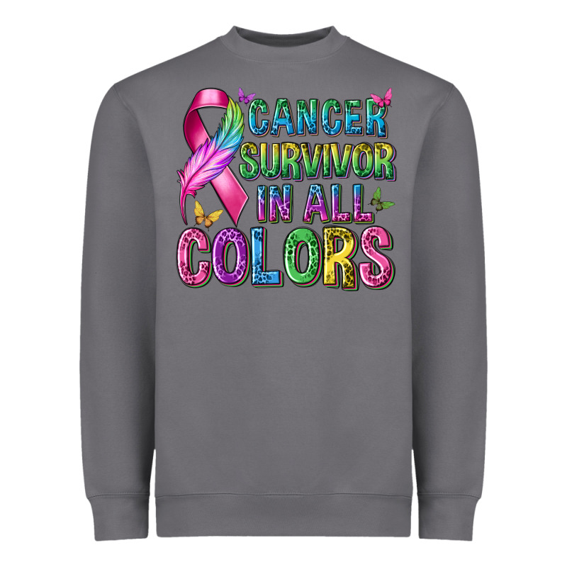 Cancer Survivor In All Colors Heavyweight Sweatshirt by texasbilliewilder | Teevron