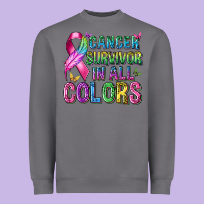 Cancer Survivor In All Colors Heavyweight Sweatshirt Designed By Texasbilliewilder