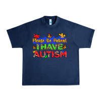 Navy please be patient i have autism Urban Heavy Tee - Zillion Design Studio