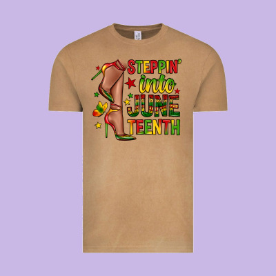 Steppin Into Juneteenth Vintage Tee Designed By Zillion Design Studio
